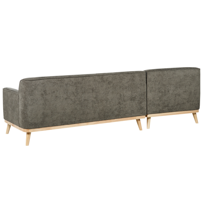 Beliani - SIMOS - Hoekbank - Donkergroen - Rechtszijdig - Corduroy