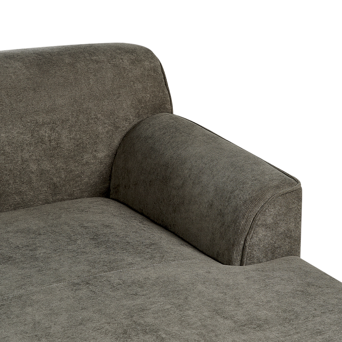 Beliani - SIMOS - Hoekbank - Donkergroen - Rechtszijdig - Corduroy