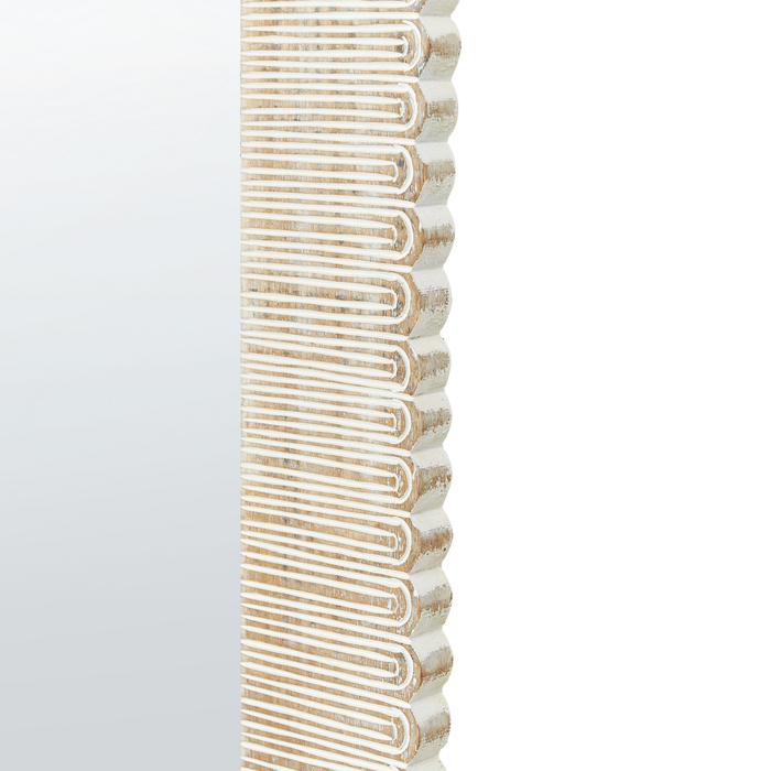 Beliani - BAUGY - Wandspiegel - Gebroken wit - Mangohout