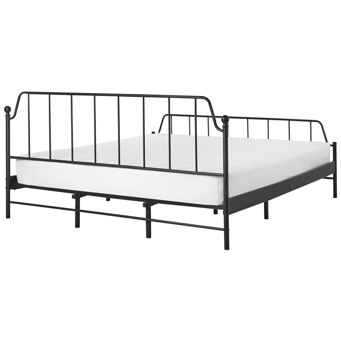Beliani - MAURESSAC - Tweepersoonsbed - Zwart - 180 x 200 cm - Metaal