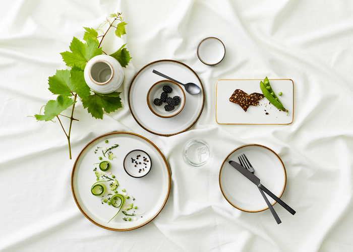 Bitz Diep Bord Gastro Grijs|creme ø 24 cm