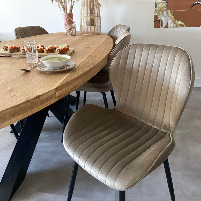 DS4U Giulia eetkamerstoel velvet champagne