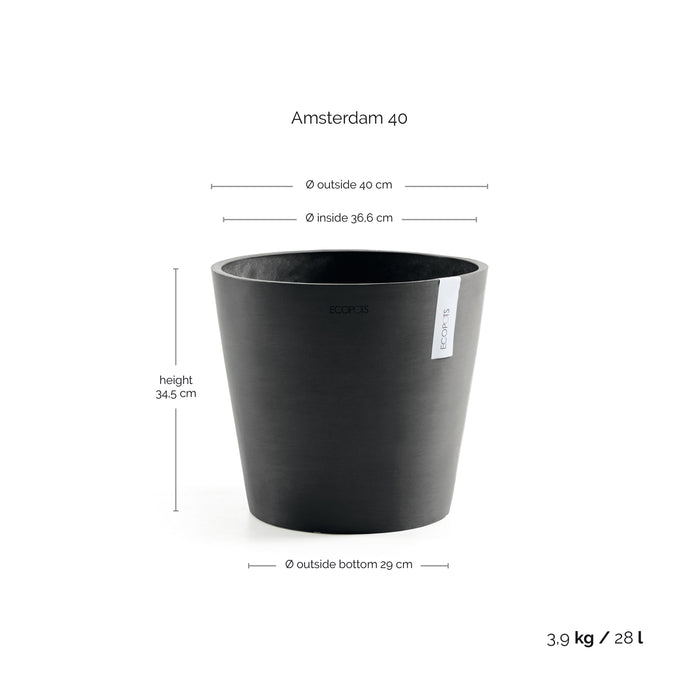 Ecopots Amsterdam 40 Dark Grey