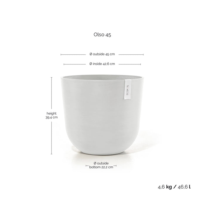 Ecopots Oslo 45 Pure White