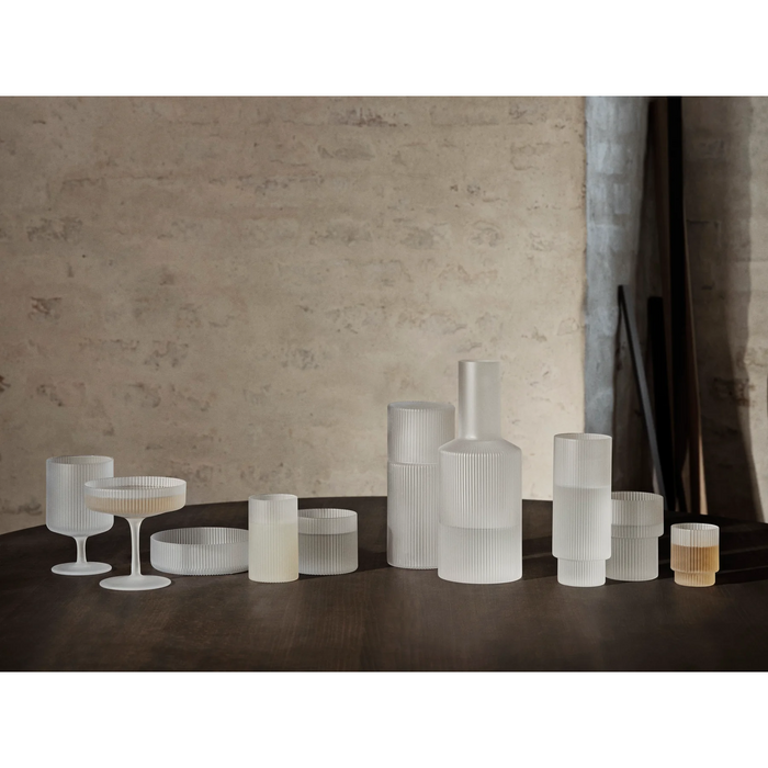 Ferm Living Ripple Drinkglazen Set van 4 Klein - Frosted