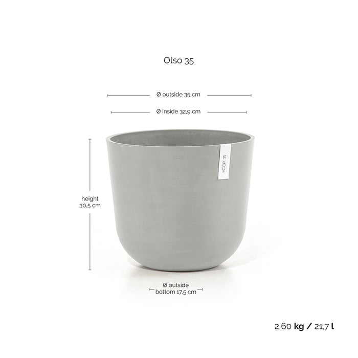 Ecopots Oslo 35 White Grey