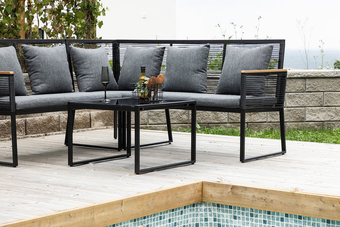 Rebellenclub Ocean Hoekloungeset - Zwart