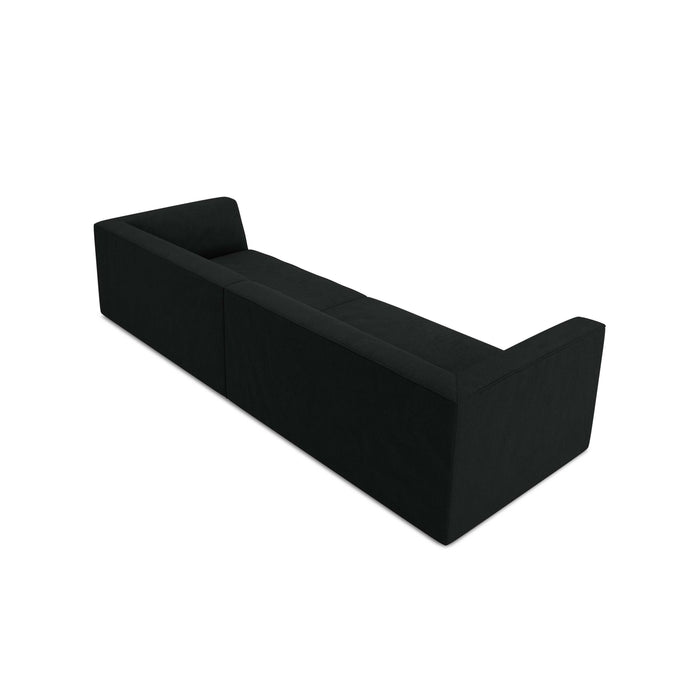 Windsor & Co Sao 4-zitsbank - Ribstof - Zwart