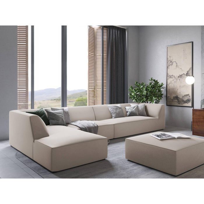 Windsor & Co Sao Hoekbank met Chaise Longue Links - 5-zits - Velvet - Beige