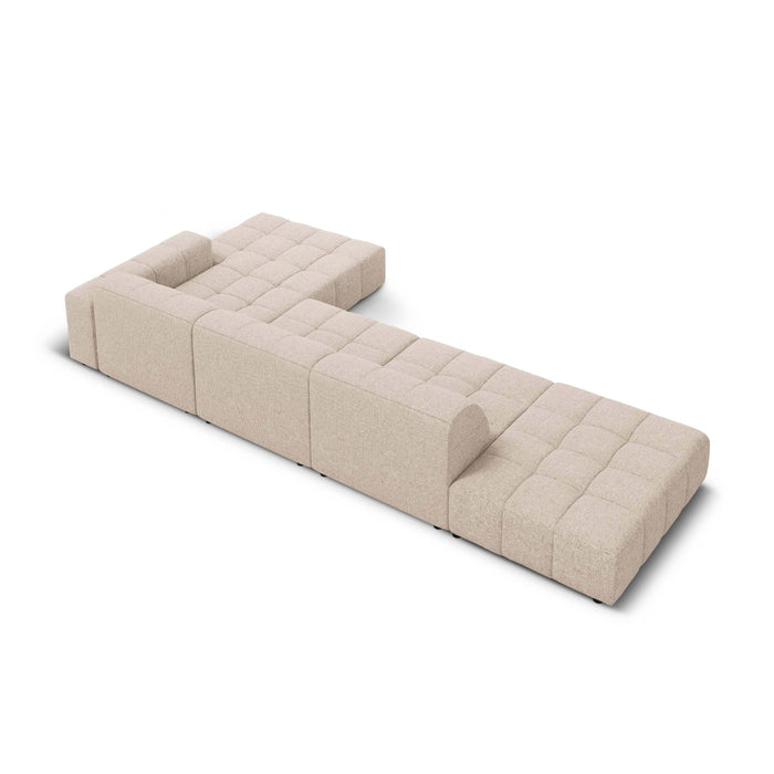Cosmopolitan Design Chicago Hoekbank met Chaise Longue Rechts - Links Open - Chenille - Lichtbeige