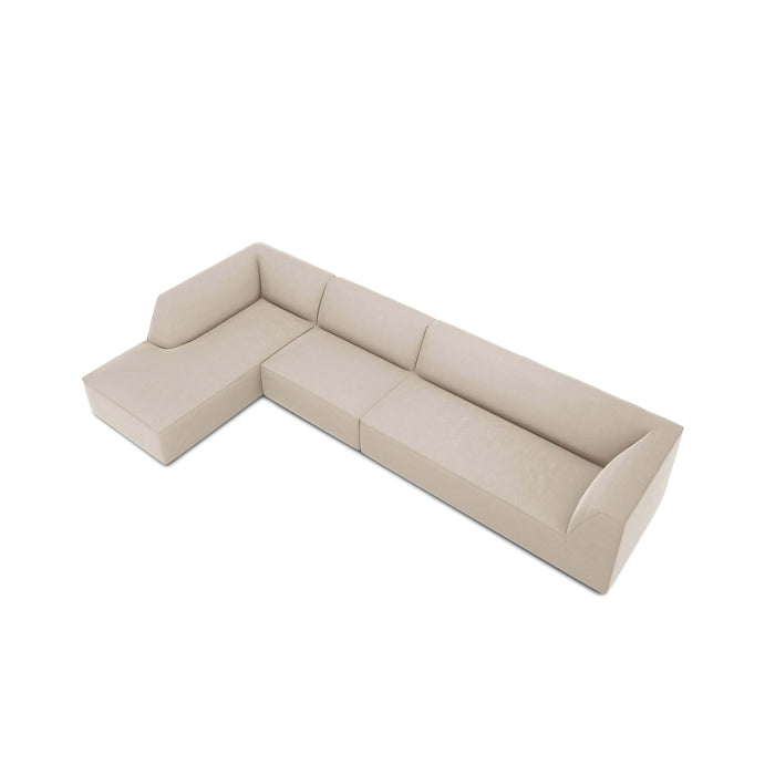 Windsor & Co Sao Hoekbank met Chaise Longue Links - 5-zits - Velvet - Beige