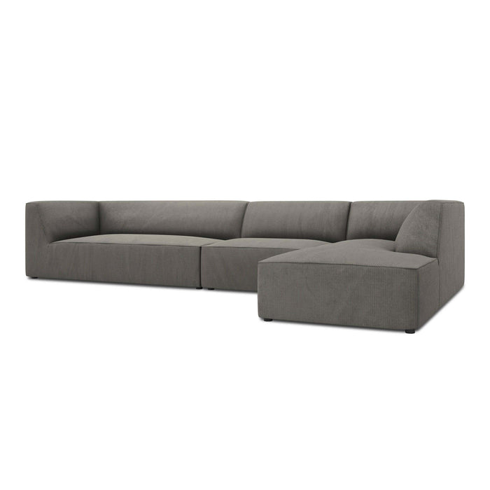 Windsor & Co Sao Hoekbank met Chaise Longue Rechts - 5-zits - Ribstof - Lichtgrijs