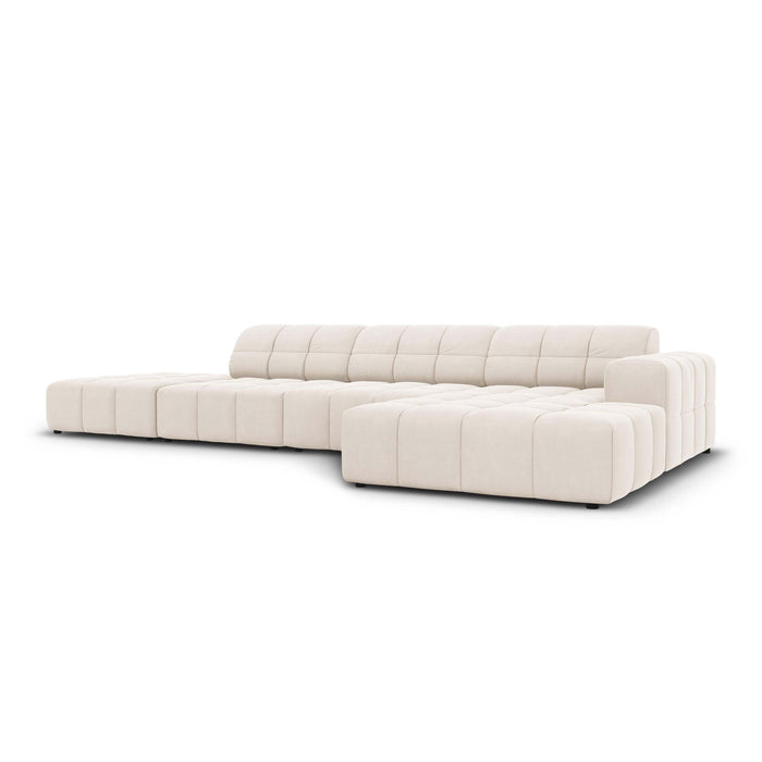 Cosmopolitan Design Chicago Hoekbank met Chaise Longue Rechts - Links Open - Velvet - Crème
