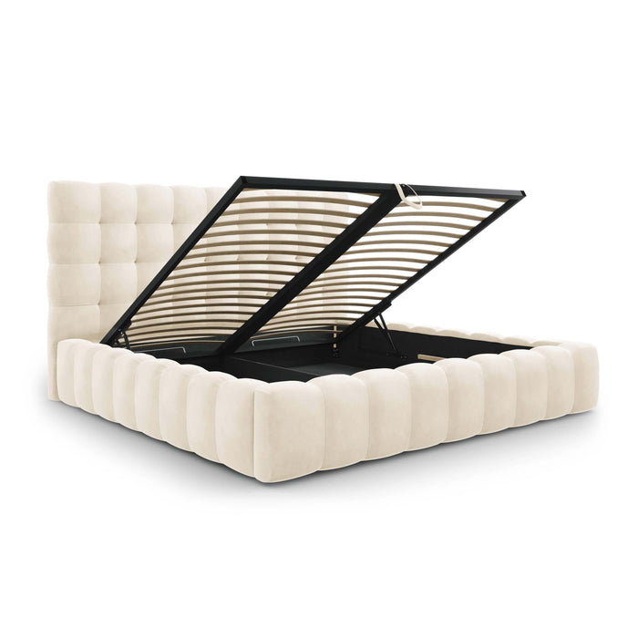 Cosmopolitan Design Bali Bedframe met Opbergruimte - 200 x 200 cm - Crème