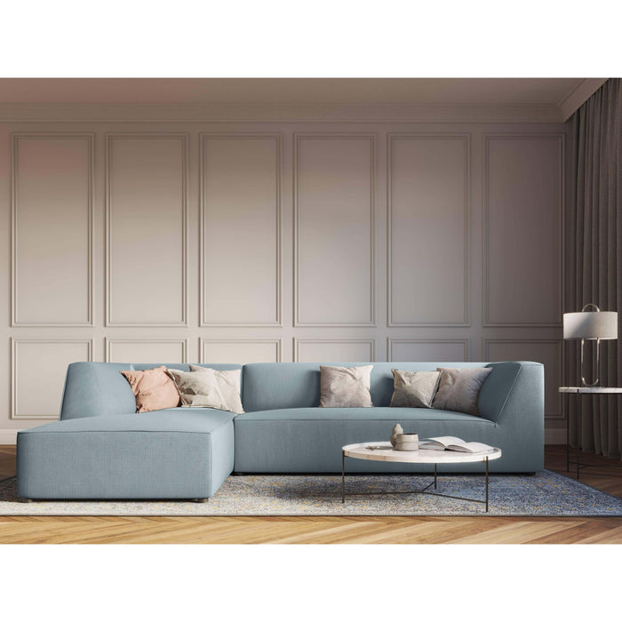 Windsor & Co Sao Hoekbank met Chaise Longue Links - 4-zits - Ribstof - Lichtblauw