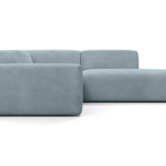 NADUVI Collection Nina Big Hoekbank Rechts - Ribstof - Grijsblauw