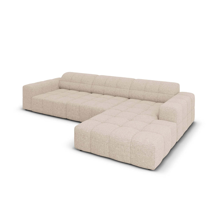 Cosmopolitan Design Chicago Hoekbank met Chaise Longue Rechts - Chenille - Lichtbeige