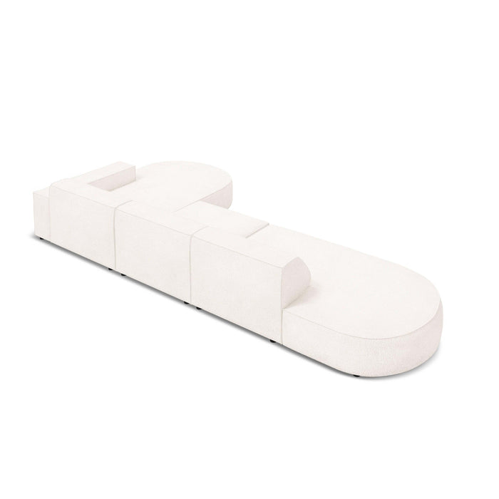 Micadoni Jodie Hoekbank Rechts Afgerond - Links Open 5-zits - Bouclé - Wit