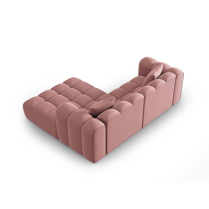 Windsor & Co Halley Hoekbank met Chaise Longue 3-zits - Rechts - Roze