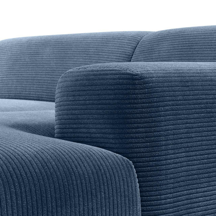 NADUVI Collection Nina Hoekbank Rechts - Ribstof - Lichtblauw