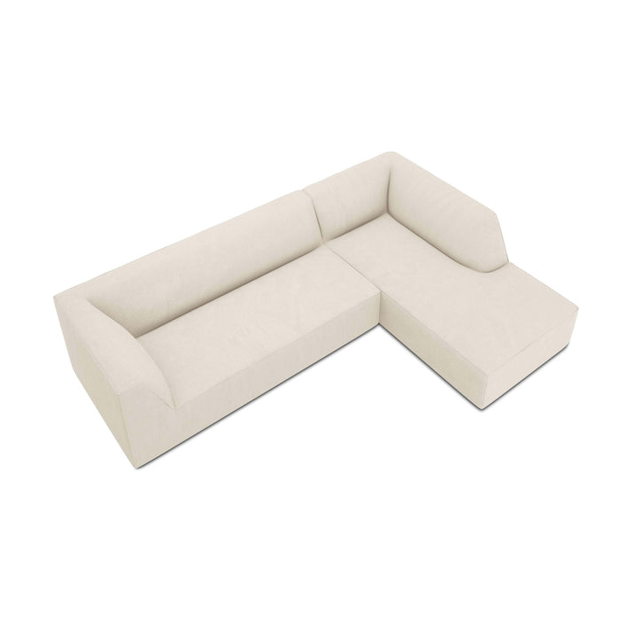 Windsor & Co Sao Hoekbank met Chaise Longue Rechts - 4-zits - Ribstof - Lichtbeige