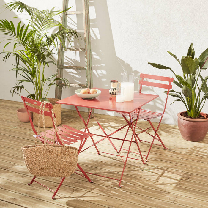 sweeek - Vierkante bistroset 2 stoelen