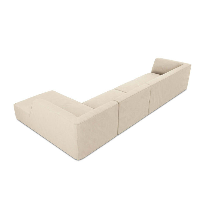 Windsor & Co Sao Hoekbank met Chaise Longue Rechts - 5-zits - Ribstof - Lichtbeige