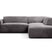 NADUVI Collection Nina Big Hoekbank Rechts - Ribstof - Grijs