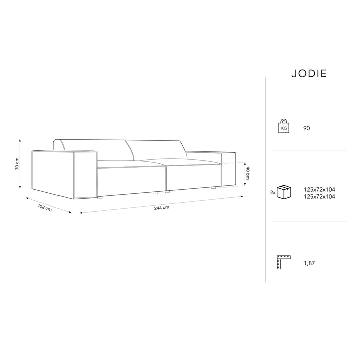 Micadoni Jodie 4-zitsbank - Chenille - Crème