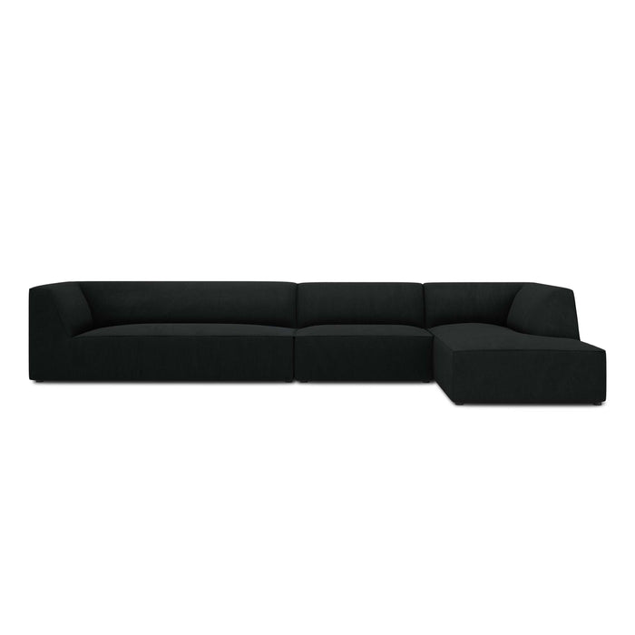 Windsor & Co Sao Hoekbank met Chaise Longue Rechts - 5-zits - Ribstof - Zwart