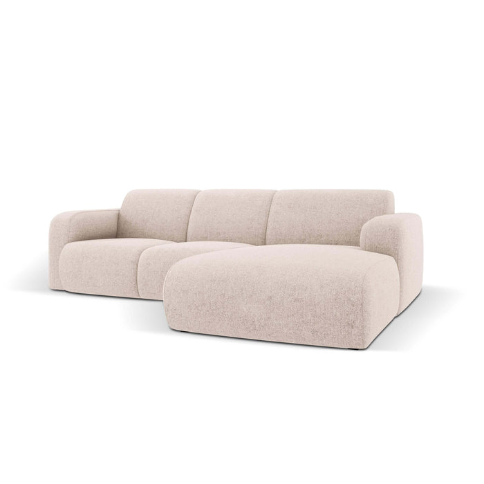 Windsor & Co Lola Hoekbank met Chaise Longue Rechts - Chenille - Kiezelgrijs