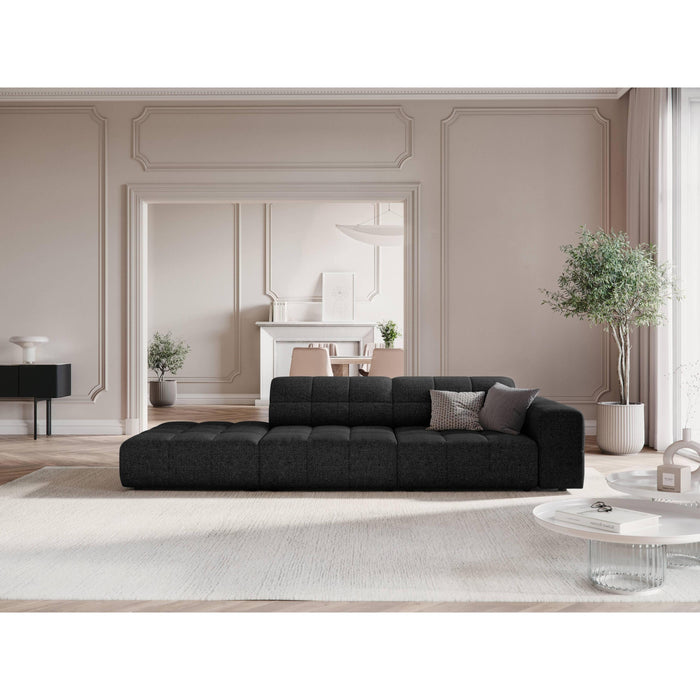 Cosmopolitan Design Chicago 4-zitsbank Links Open - Chenille - Zwart