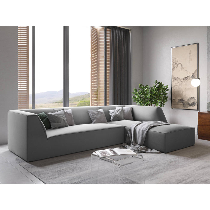 Windsor & Co Sao Hoekbank met Chaise Longue Rechts - 4-zits - Velvet - Grijs