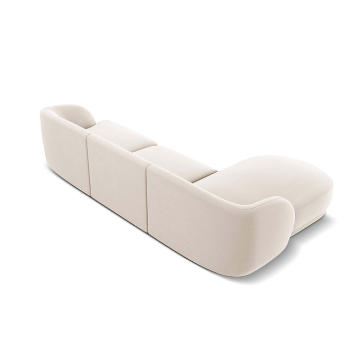 Micadoni Miley Hoekbank met Chaise Longue Links - Velvet - Crème