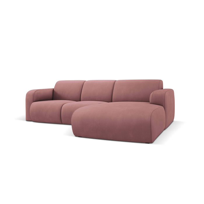 Windsor & Co Lola Hoekbank met Chaise Longue Rechts - Chenille - Roze
