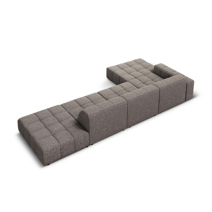 Cosmopolitan Design Chicago Hoekbank met Chaise Longue Links - Rechts Open - Chenille - Lichtgrijs