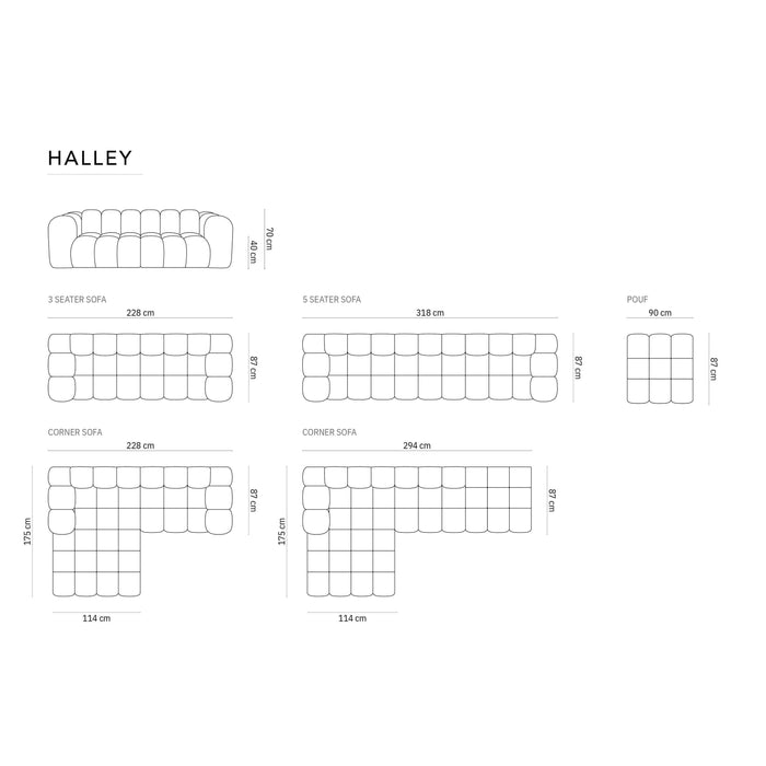 Windsor & Co Halley Hoekbank met Chaise Longue 3-zits - Links - Crème
