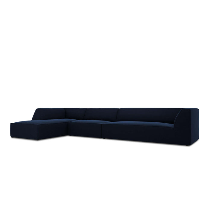 Windsor & Co Sao Hoekbank met Chaise Longue Links - 5-zits - Velvet - Koningsblauw