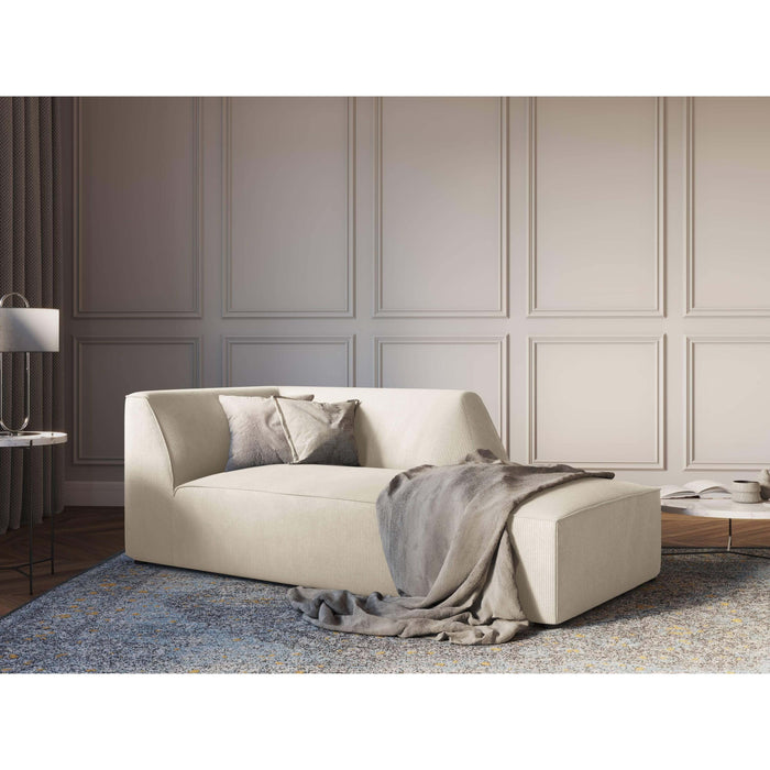 Windsor & Co Sao Chaise Longue Rechts - Ribstof - Lichtbeige