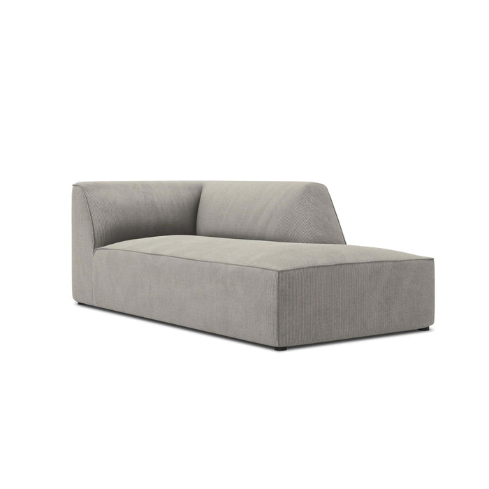 Windsor & Co Sao Chaise Longue Rechts - Ribstof - Lichtgrijs