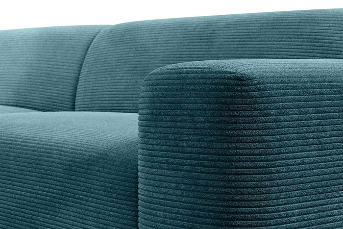 NADUVI Collection Nina Big Hoekbank Rechts - Ribstof - Turquoise