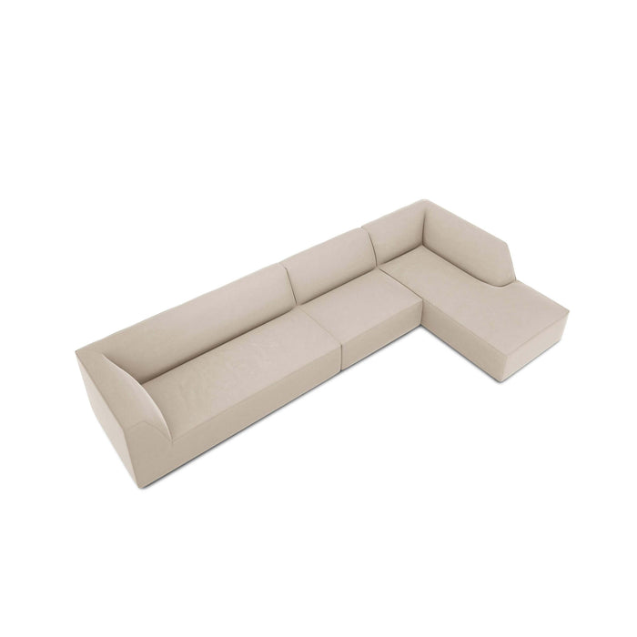 Windsor & Co Sao Hoekbank met Chaise Longue Rechts - 5-zits - Velvet - Beige