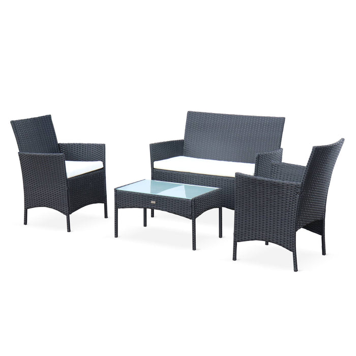 sweeek - Tuinmeubelset van wicker, 4-zits