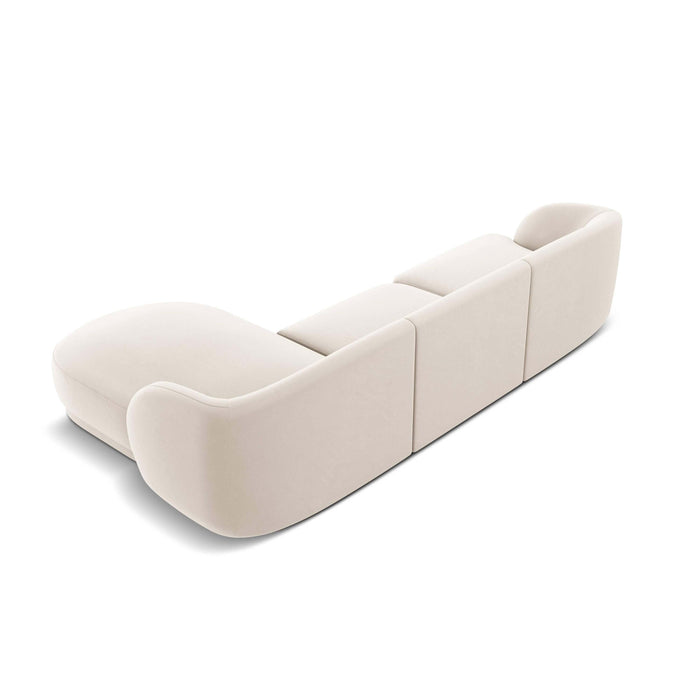 Micadoni Miley Hoekbank met Chaise Longue Rechts - Velvet - Crème