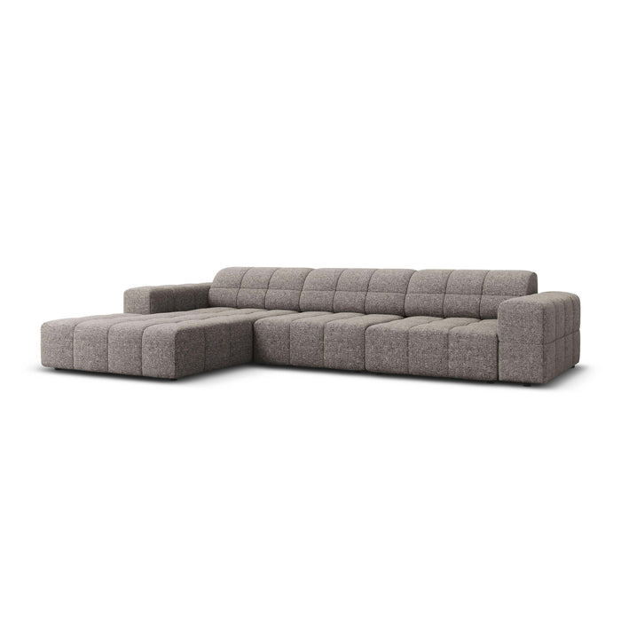 Cosmopolitan Design Chicago Hoekbank met Chaise Longue Links - Chenille - Grijs