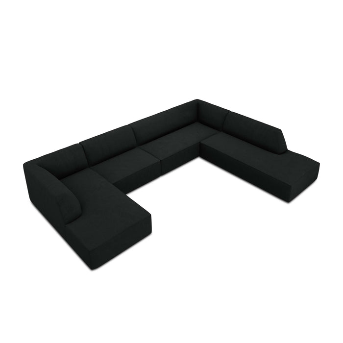 Windsor & Co Sao U-bank - Hoek Rechts - Ribstof - Zwart