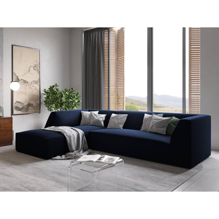 Windsor & Co Sao Hoekbank met Chaise Longue Links - 4-zits - Velvet - Koningsblauw