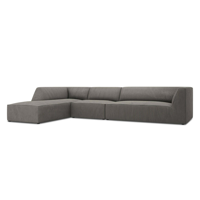 Windsor & Co Sao Hoekbank met Chaise Longue Links - 5-zits - Ribstof - Lichtgrijs