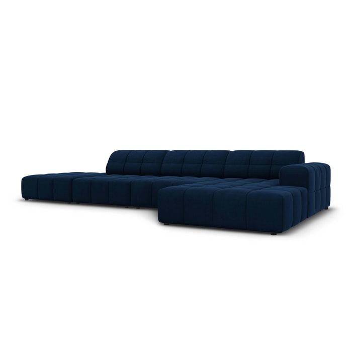 Cosmopolitan Design Chicago Hoekbank met Chaise Longue Rechts - Links Open - Velvet - Koningsblauw