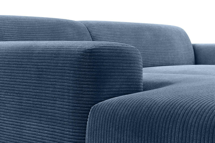 NADUVI Collection Nina Hoekbank Links - Ribstof - Lichtblauw